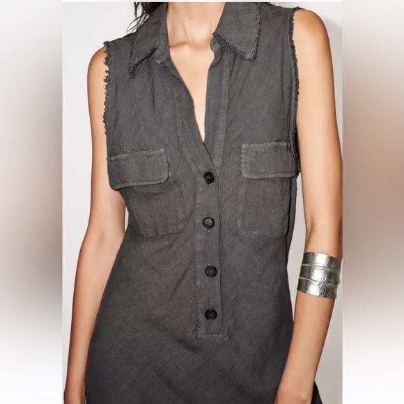 ZARA LINEN SHIRTDRESS - Picture 6 of 11